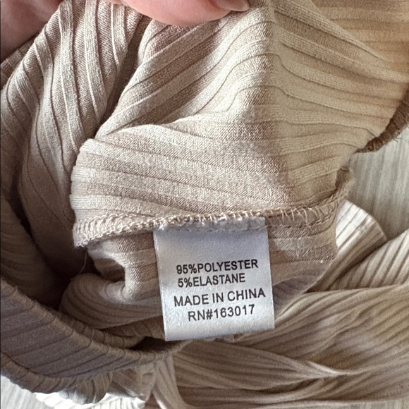 Princess Polly Ribbed Midi Skirt Beige Neutral Stretchy Size 2 - Picture 7 of 7